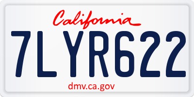 CA license plate 7LYR622