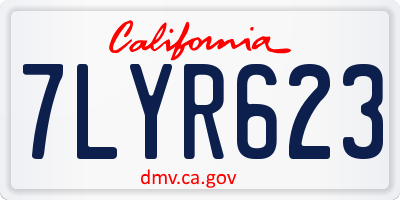 CA license plate 7LYR623