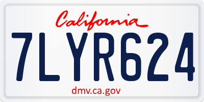 CA license plate 7LYR624