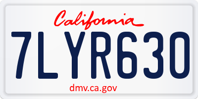 CA license plate 7LYR630
