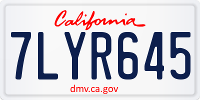 CA license plate 7LYR645