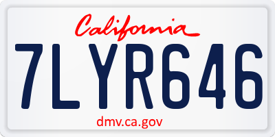 CA license plate 7LYR646