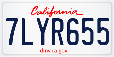 CA license plate 7LYR655