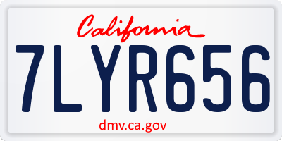 CA license plate 7LYR656