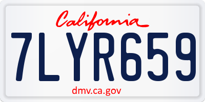 CA license plate 7LYR659