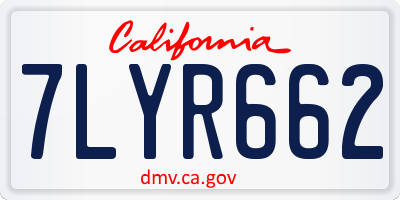 CA license plate 7LYR662