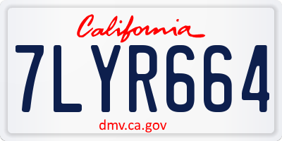 CA license plate 7LYR664