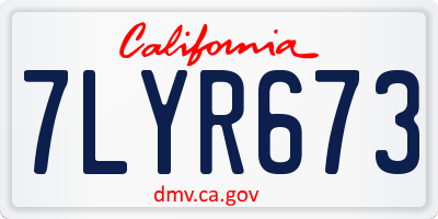 CA license plate 7LYR673