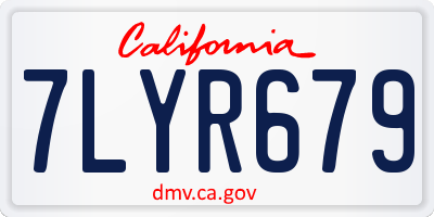 CA license plate 7LYR679
