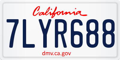CA license plate 7LYR688
