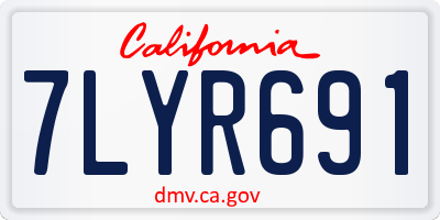 CA license plate 7LYR691