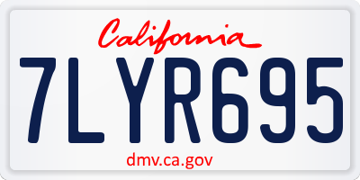 CA license plate 7LYR695