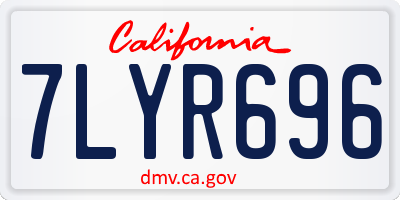 CA license plate 7LYR696