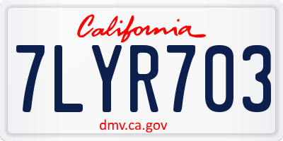 CA license plate 7LYR703