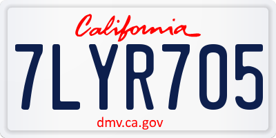 CA license plate 7LYR705