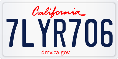 CA license plate 7LYR706