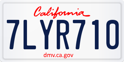 CA license plate 7LYR710