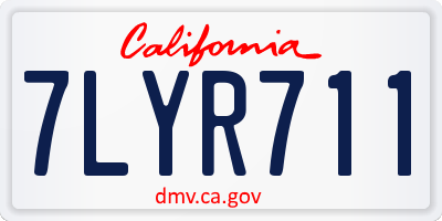 CA license plate 7LYR711