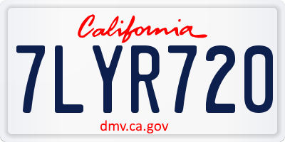 CA license plate 7LYR720