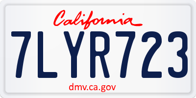 CA license plate 7LYR723