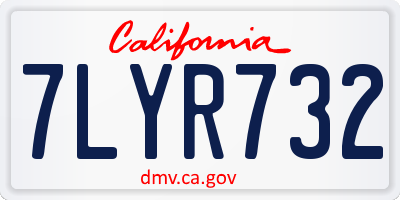 CA license plate 7LYR732