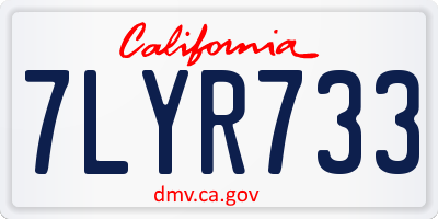 CA license plate 7LYR733