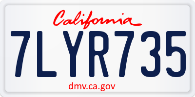 CA license plate 7LYR735