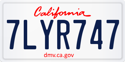CA license plate 7LYR747