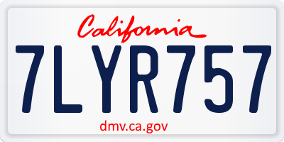CA license plate 7LYR757