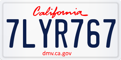 CA license plate 7LYR767