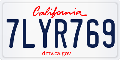 CA license plate 7LYR769