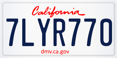 CA license plate 7LYR770