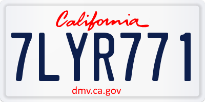 CA license plate 7LYR771