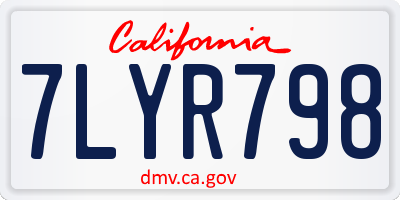 CA license plate 7LYR798