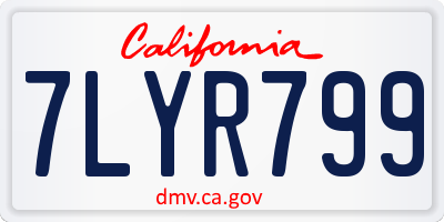 CA license plate 7LYR799