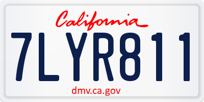 CA license plate 7LYR811