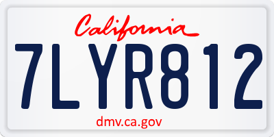 CA license plate 7LYR812