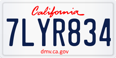 CA license plate 7LYR834