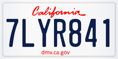 CA license plate 7LYR841