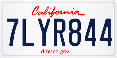 CA license plate 7LYR844