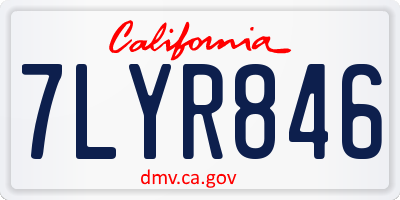 CA license plate 7LYR846