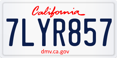 CA license plate 7LYR857