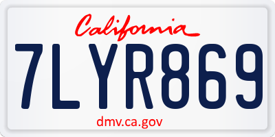 CA license plate 7LYR869