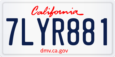 CA license plate 7LYR881