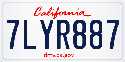 CA license plate 7LYR887