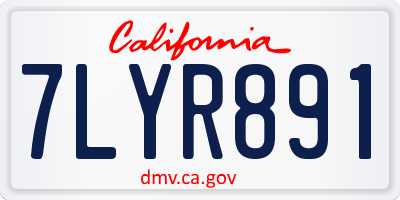 CA license plate 7LYR891