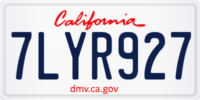 CA license plate 7LYR927