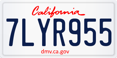 CA license plate 7LYR955