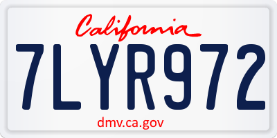 CA license plate 7LYR972
