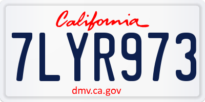 CA license plate 7LYR973